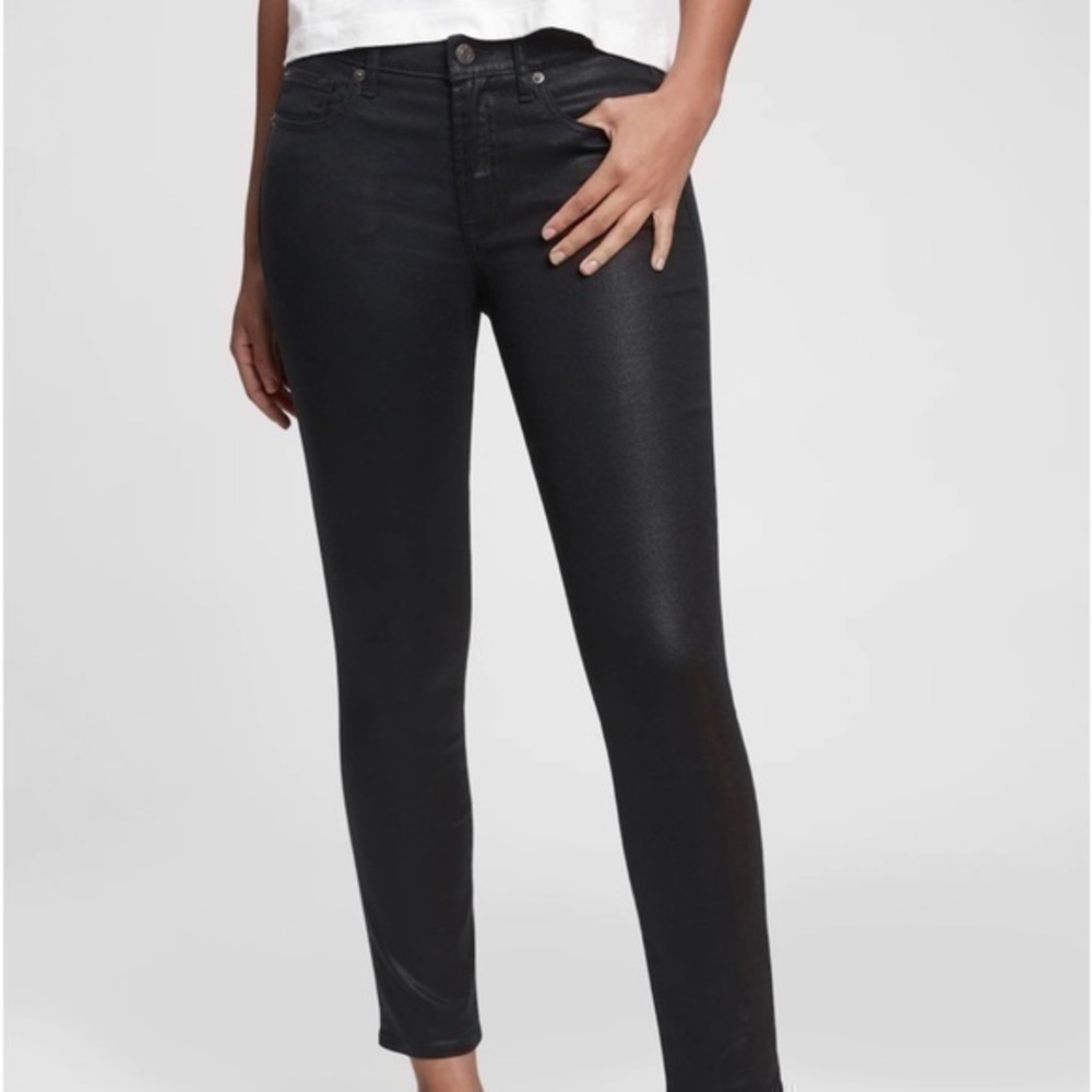 Gap Faux Leather True Skinny Ankle Jeans